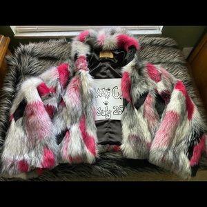 Spirithoods Whimsical Wolf Hooded Open Crop Jacket